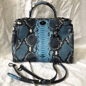 Coach blue snakeskin python Gramercy bag